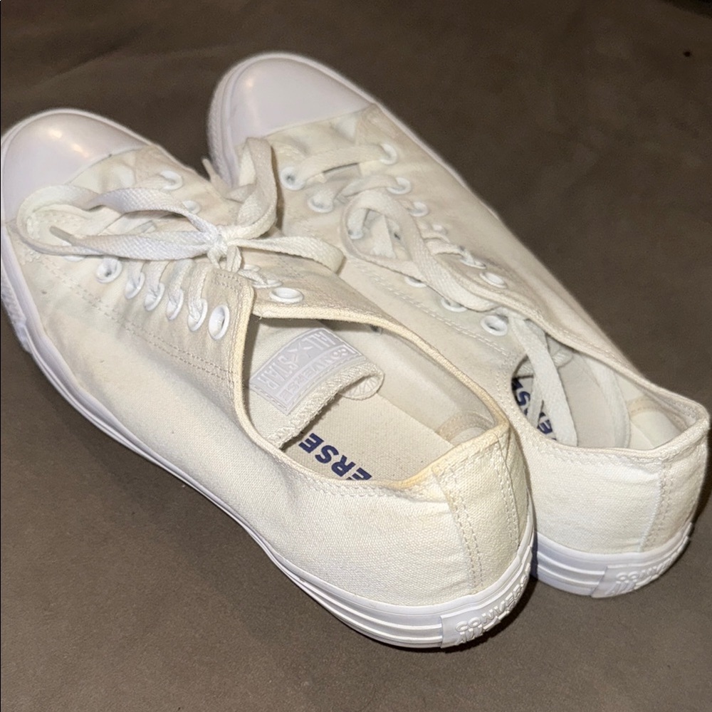 Converse Low Top Canvas Sneakers in Off-White